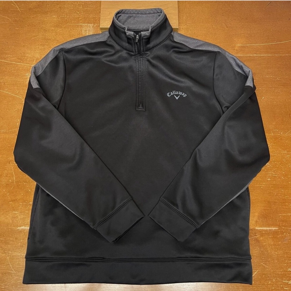 Callaway Black and Gray Quarter-Zip Pullover